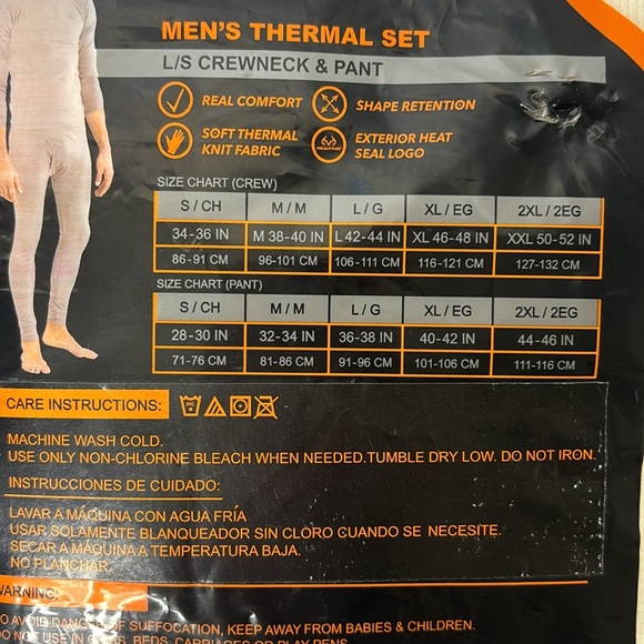 Realtree | Thermal Set | Real Comfort | Crewneck & Pant | Outdoors Wear Size 2XL - Picture 6 of 8